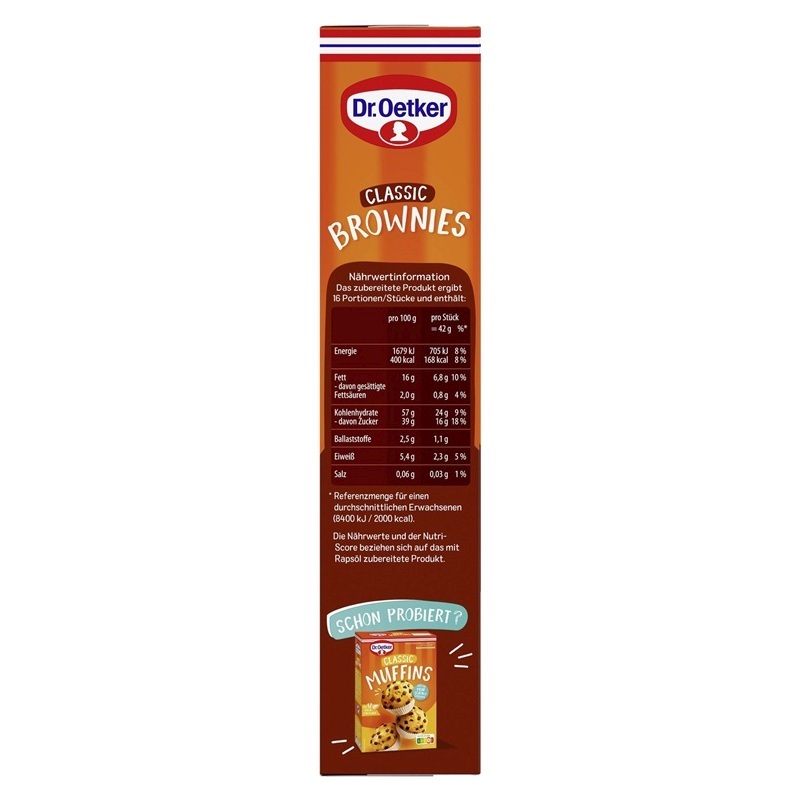 DR. OETKER BACKMISCHUNG CLASSIC BROWNIES 462G PACKUNG