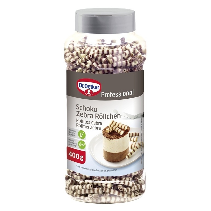 DR. OETKER PROFESSIONAL SCHOKO ZEBRA ROELLCHEN 400G