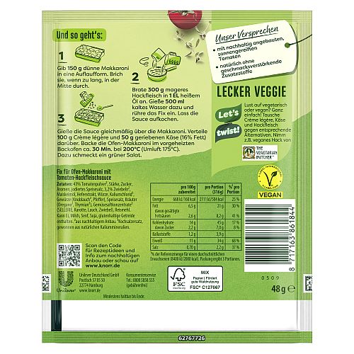 KNORR FIX OFEN MAKKARONI 48G