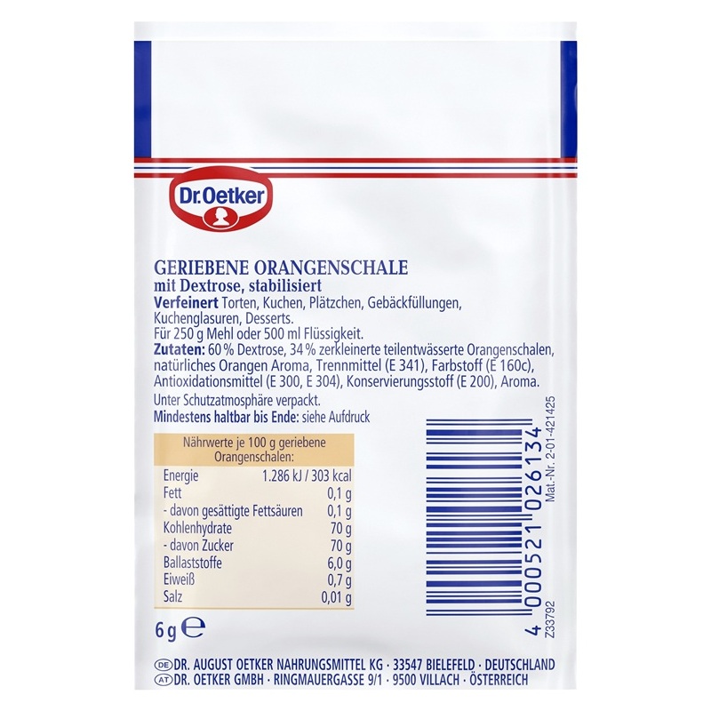 DR. OETKER FINESSE GERIEBENE ORANGENSCHALE 3ER PACKUNG
