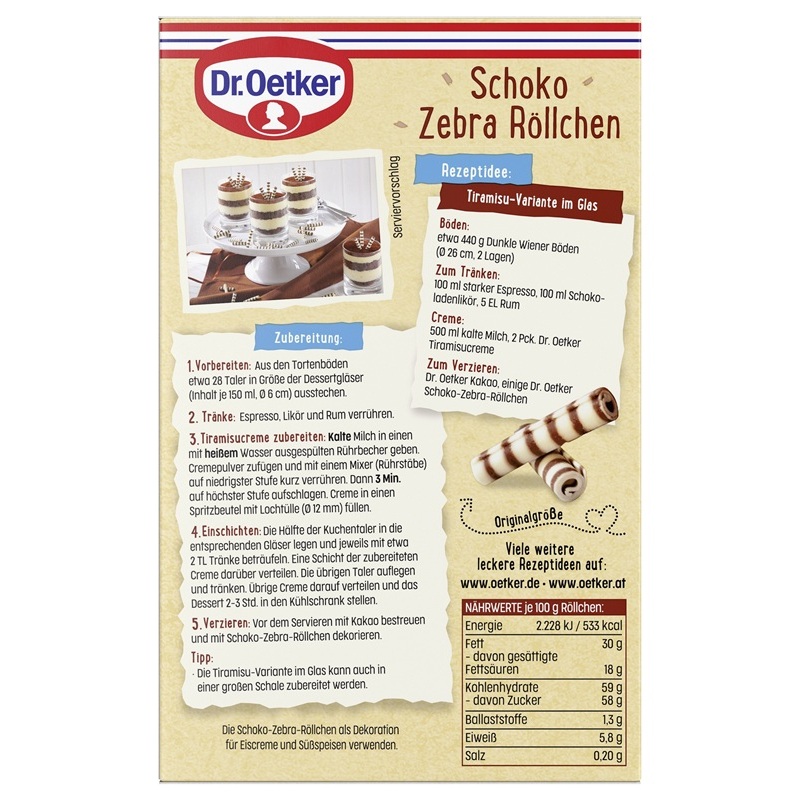 DR. OETKER SCHOKO ZEBRA ROELLCHEN 75G PACKUNG