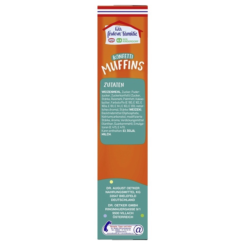 DR. OETKER BACKMISCHUNG KONFETTI MUFFINS 360G PACKUNG